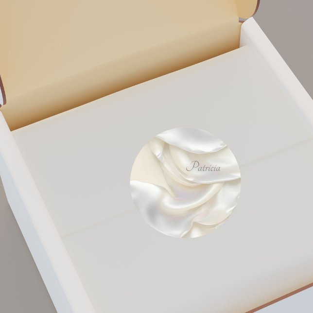 Individuelle Name Elegant Mutter Perle Muschel Elf Runder Aufkleber (Von Creator hochgeladen)