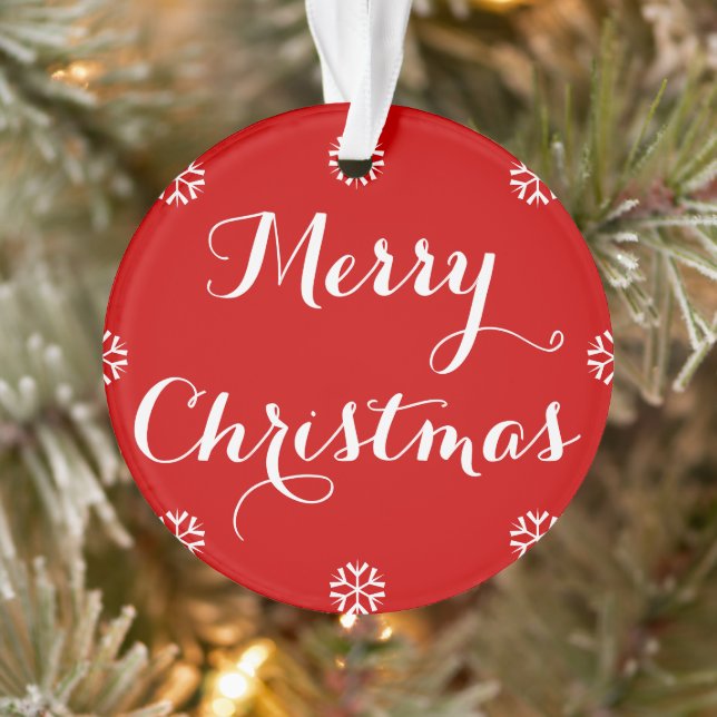 Individuelle Name Elegant Script Frohe Weihnachten Ornament (Baum)