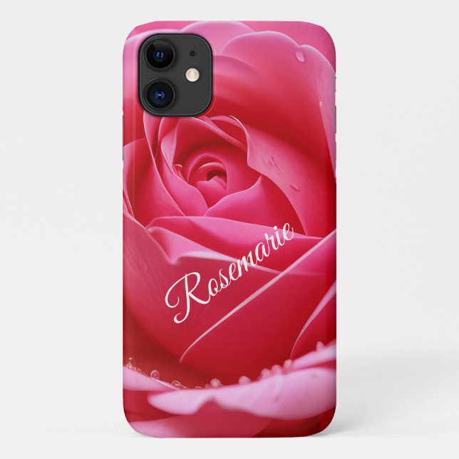 Individuelle Name Elegante Rose Blume Case-Mate iPhone Hülle (Rückseite)