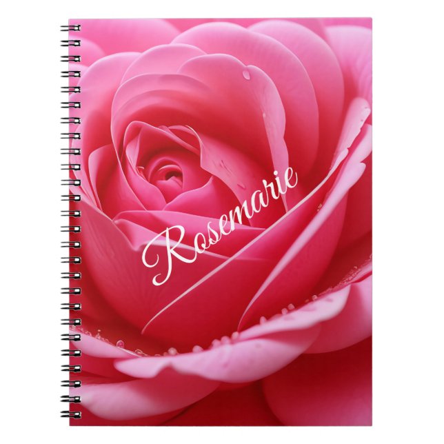 Individuelle Name Elegante Rose Blume Notizblock (Vorderseite)