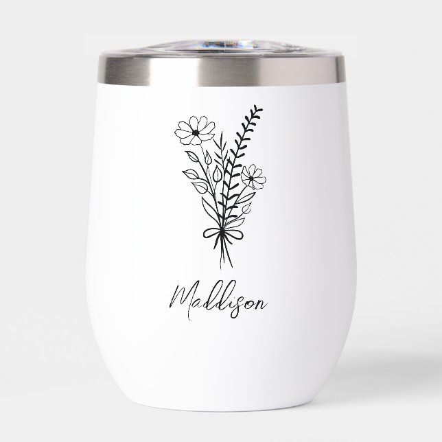 Individuelle Name, Elegante Typografie-Blume (Vorderseite)