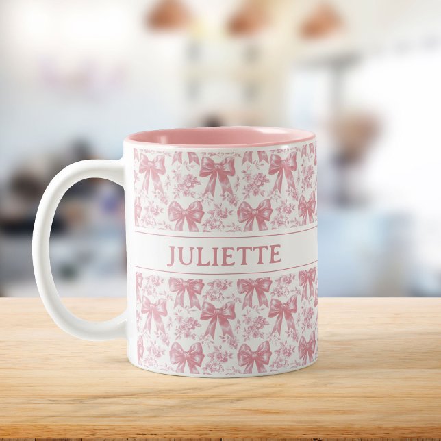 Individuelle Name Eleganter Vintager Blütenpinsel Zweifarbige Tasse (Von Creator hochgeladen)