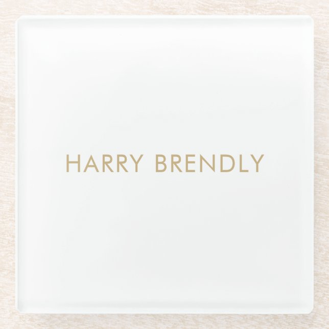 Individuelle Name Elegantes Gold Glass Untersetzer (Vorderseite)