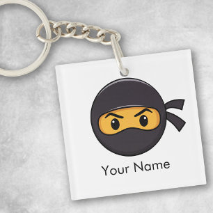 Individuelle Name Emoji Ninja Button Schlüsselanhänger