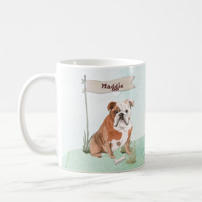Individuelle Name English Bulldog Pet Hund Kaffeetasse (Links)