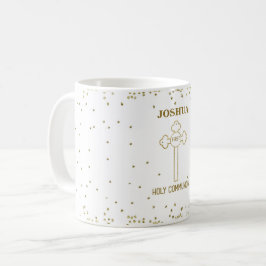 Individuelle Name Erste heilige Kommunion Gold Loo Kaffeetasse