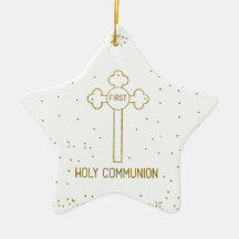 Individuelle Name Erste heilige Kommunion Gold Loo