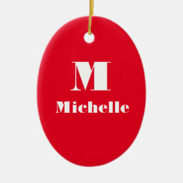 Individuelle Name Erstfarbige Vollfarbe Keramik Ornament