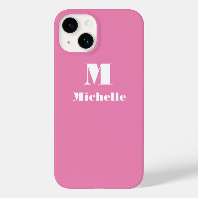 Individuelle Name Erstfarbrosa Case-Mate iPhone Hülle (Rückseite)
