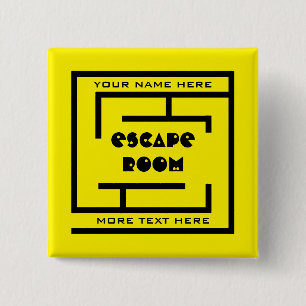 individuelle Name Escape Room Button mit Labyrinth