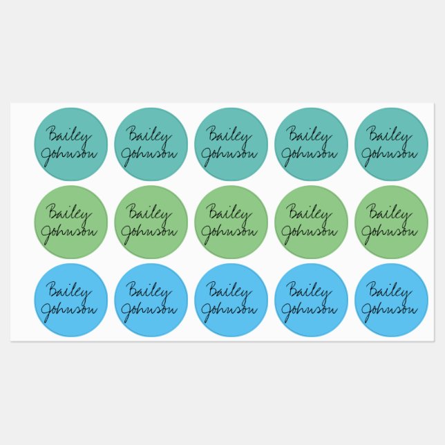 Individuelle Name Etiketten (Blatt)