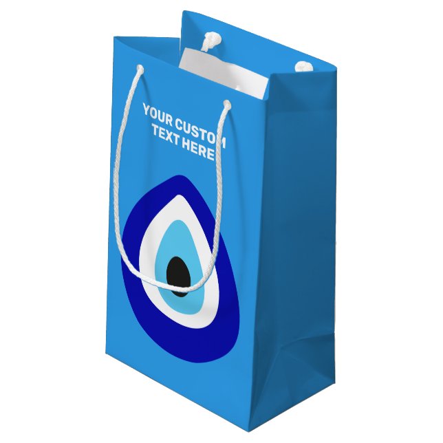 Individuelle Name Evil Eye Nazar Amulet Kleine Geschenktüte (Rückseite Schrägansicht)