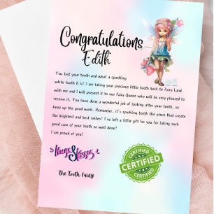 Individuelle Name Fairy Letter Keepake - Für Kinde Einladung