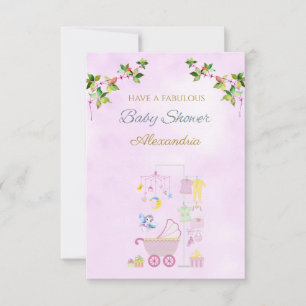 Individuelle Name Fairy Pink Pram Babydusche