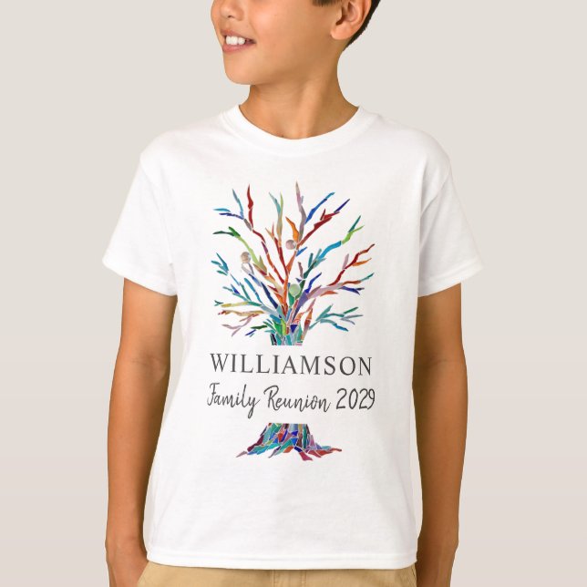 Individuelle Name Family Tree Wiedersehen T-Shirt (Vorderseite)
