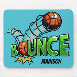 Individuelle Name & Farbe "Bounce" Basketballmouse Mousepad