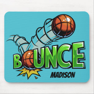 Individuelle Name & Farbe "Bounce" Basketballmouse Mousepad