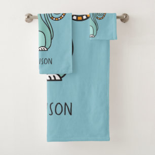 Individuelle Name & Farbe Funny Chat Handtuch Set