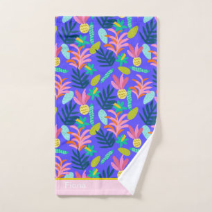 Individuelle Name farbenfroh blumenblau Modernes n Handtuch