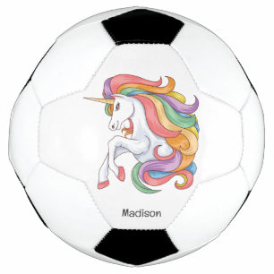 Individuelle Name Farbenfrohe Einhorn Fußball