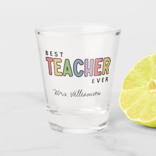 Individuelle Name Farbenfrohe Lehrer Wertgutschein Schnapsglas