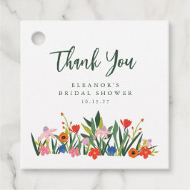 Individuelle Name Farbenfroher Garten Blumenstrauß Geschenkanhänger