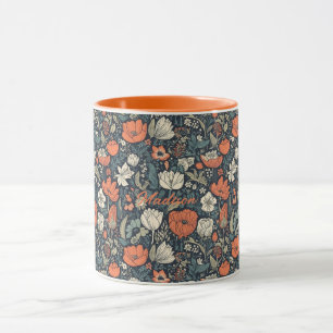 Individuelle Name Farbiges Blume Muster Tasse