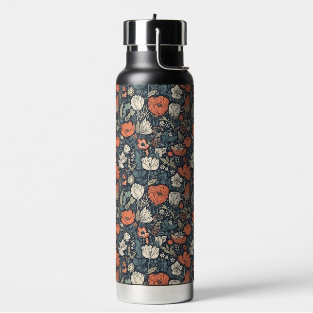 Individuelle Name Farbiges Blume Muster Trinkflasche (Links)
