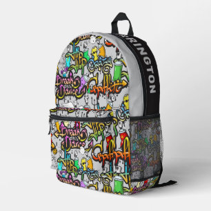 Individuelle Name Farbiges Hiphop-Muster Bedruckter Rucksack