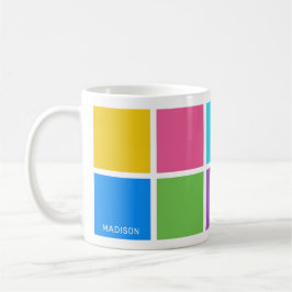 Individuelle Name-Farbquadrate der Tasse