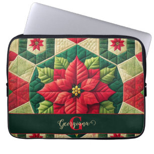 Individuelle Name Festivals Blumenpatchwork Poinse Laptopschutzhülle