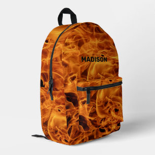 Individuelle Name Feuer Flammen Bedruckter Rucksack
