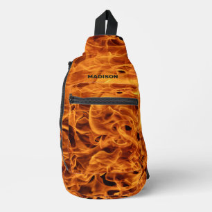 Individuelle Name Feuer Flammen Crossbody Bag