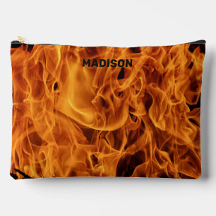 Individuelle Name Feuer Flammen Zubehörtasche