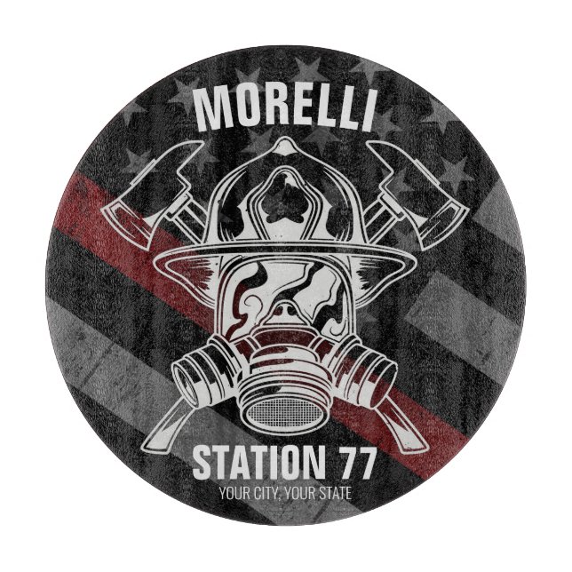 Individuelle Name Feuerwehr Schneidebrett (Vorderseite)