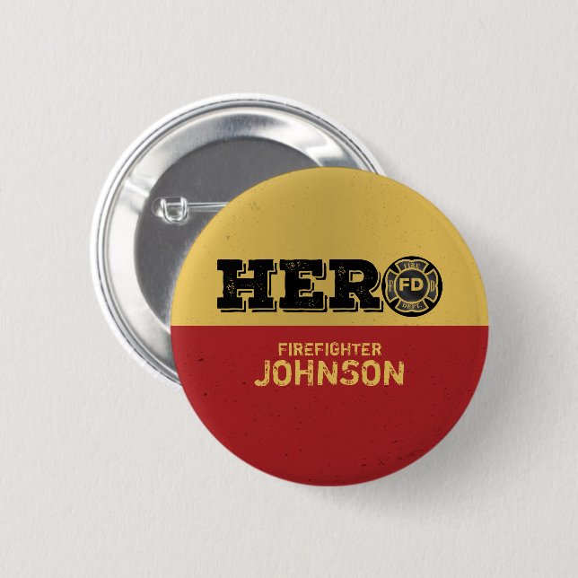 Individuelle Name, Feuerwehrheldin Button (Vorne & Hinten)