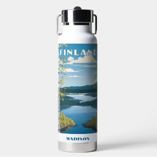 Individuelle Name Finnland - Naturdarstellung Trinkflasche