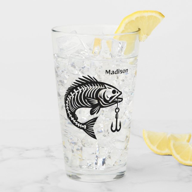 Individuelle Name Fish Glas (Rückseite Ice)