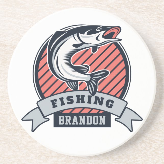 Individuelle Name Fisher Sandstone Untersetzer (Vorne)