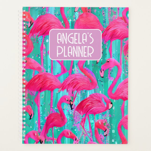 Individuelle Name Flamingo Planer (Vorderseite)