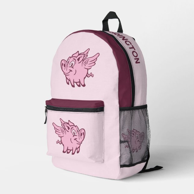 Individuelle Name Fliegende Schweine Bedruckter Rucksack (Rückseitige Ecke Rechts)