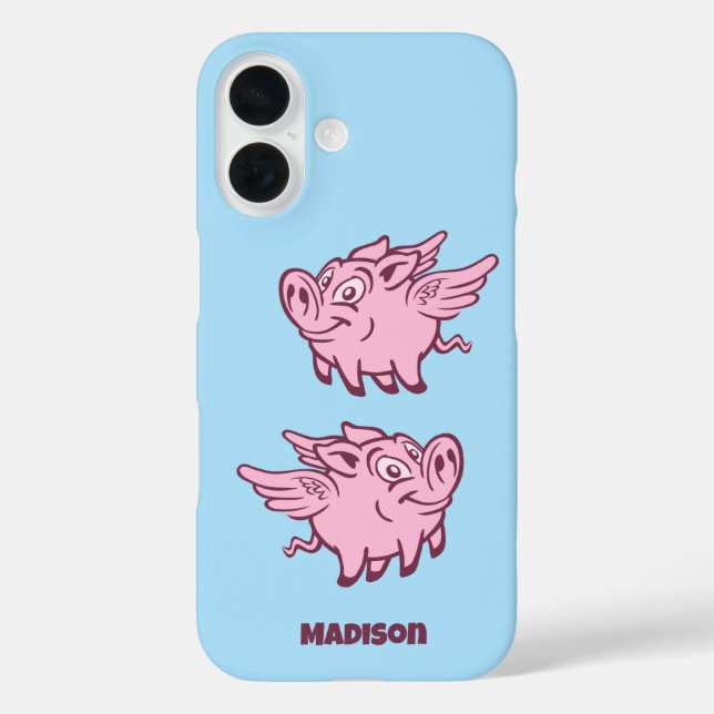 Individuelle Name Fliegende Schweine Case-Mate iPhone Hülle (Rückseite)
