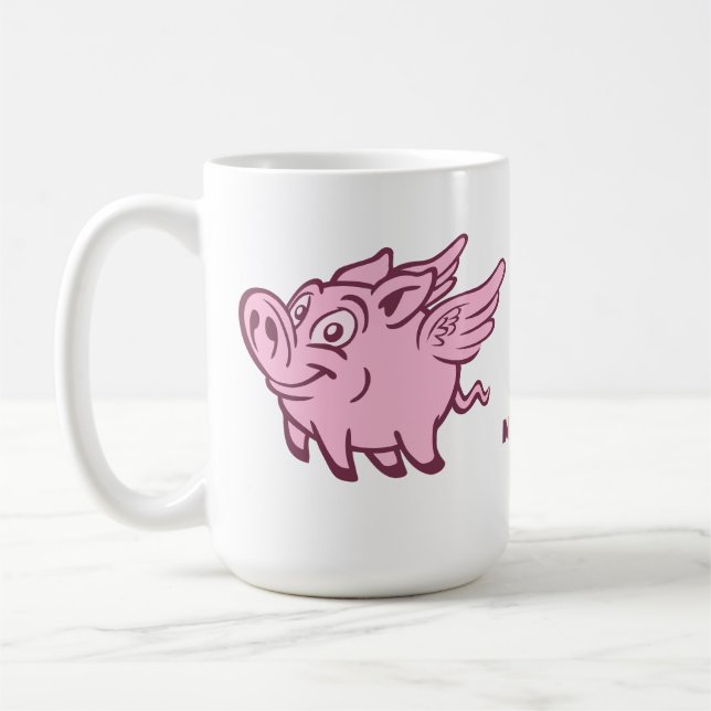 Individuelle Name Fliegende Schweine Kaffeetasse (Links)