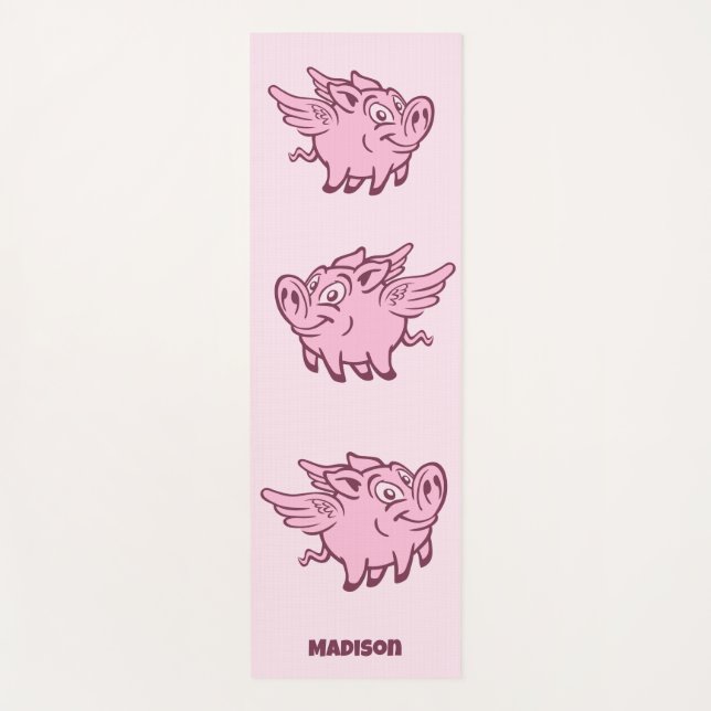 Individuelle Name Fliegende Schweine Yogamatte (Vorderseite)