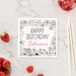 Individuelle Name Floral Napkins Serviette