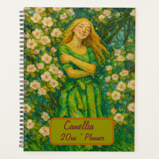 Individuelle Name Floral Planner Planer (Vorderseite)