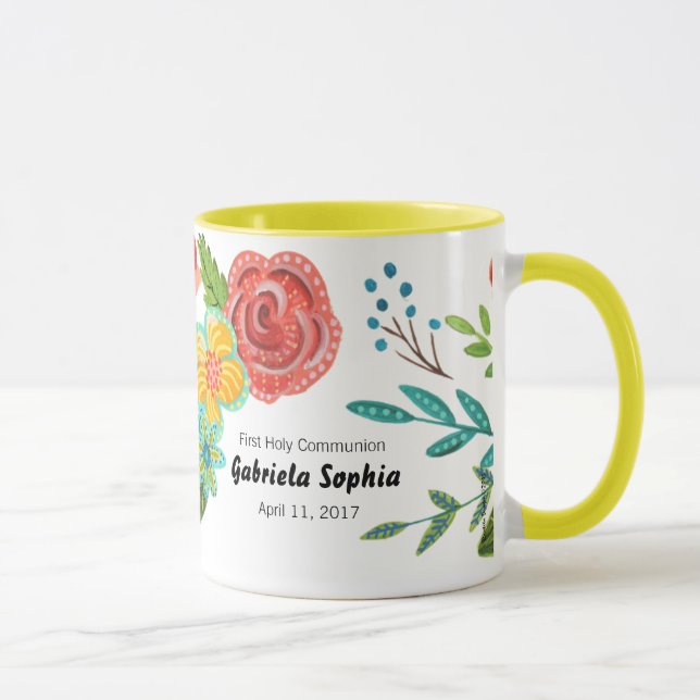 Individuelle Name Floral | TASSE (Rechts)