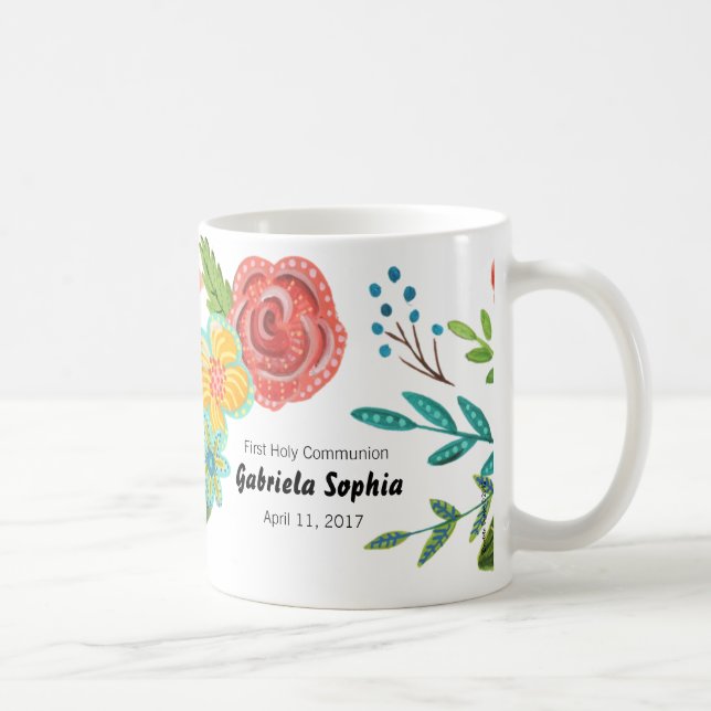 Individuelle Name Floral | TASSE (Rechts)