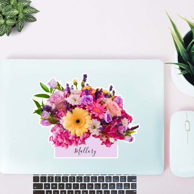 Individuelle Name Floral Wasserfarbe Schönheit Aufkleber (Von Creator hochgeladen)