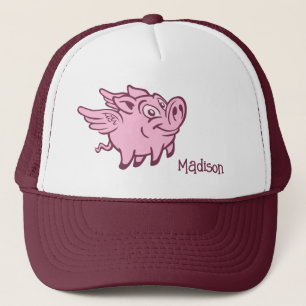 Individuelle Name Flying Pig Truckerkappe